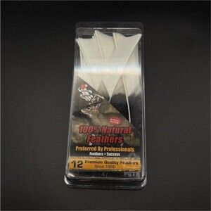 Gateway Natural Feather Arrow Fletchings Right Wing 4in White/Black 12ct